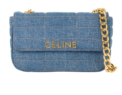 Matelasse Chain Shoulder Bag, Denim, Blue, S-SL-4252, DB, 2*